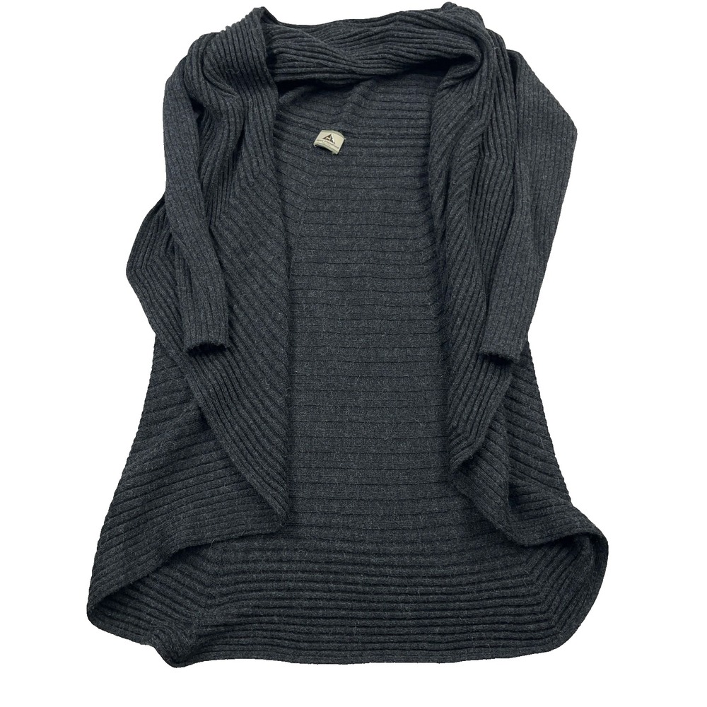 Alpaca International Baby Alpaca Woman's Black Long Sleeve Wrap Sweater O/S